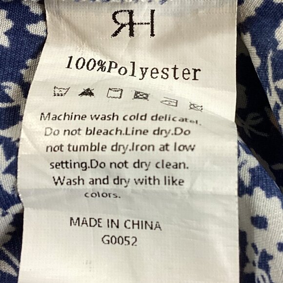 RIHOAS Long Sleeve Button Front Shirt Dress Sz M Blue & White Ditzy Floral #47Q - Picture 9 of 9